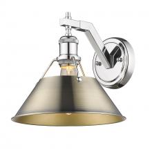  3306-1W CH-AB - Orwell CH 1 Light Wall Sconce in Chrome with Aged Brass shade